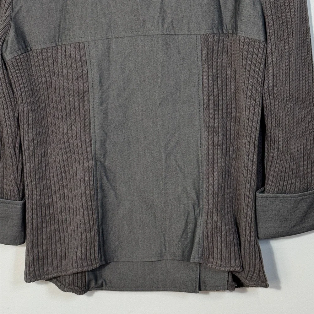 REQ Jacket Grey Double-Breasted Knit  3/4 Cuff Sleeve in Size L  NWT‎